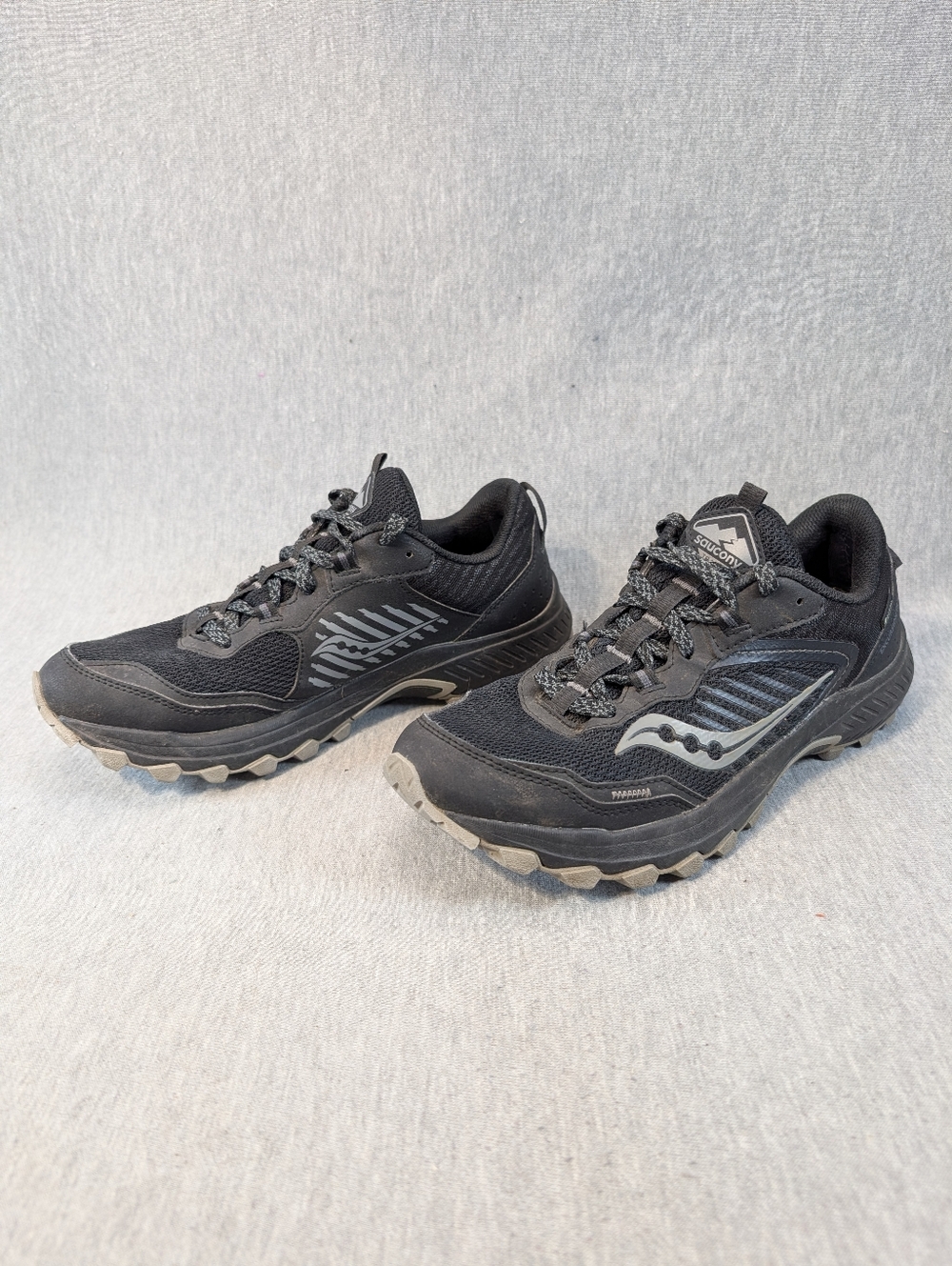Saucony Excursion TR 15 Running Shoes Men's 8 Black Gray Gore Tex